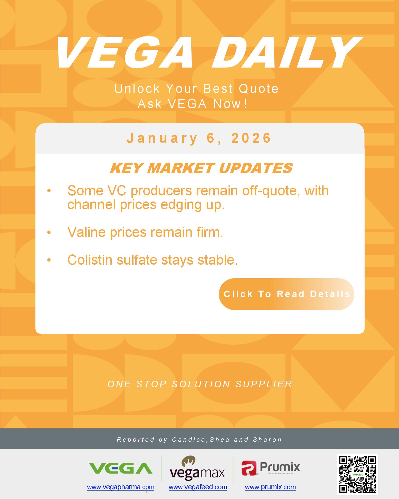 VEGA Daily Dated on January 6th 2026 Vitamin Amino Acid APl Food Additives.jpg